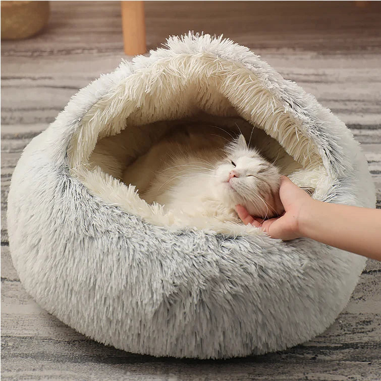 Kuschelig flauschige Katzenhöhle 'Traumwolke' - Wahre Katzenliebe